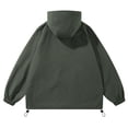 thumbnail image 5 of Siilsaa Mens 1/4 Zipper Running Hiking Rain Jacket Waterproof Lightweight Hooded Sweatshirts Drawstring Windbreak Pullover Hoodies with Pockets Green,2XL, 5 of 5
