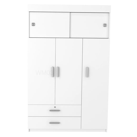 Bedroom Armoire Cabinet with Shelves and Drawers in White