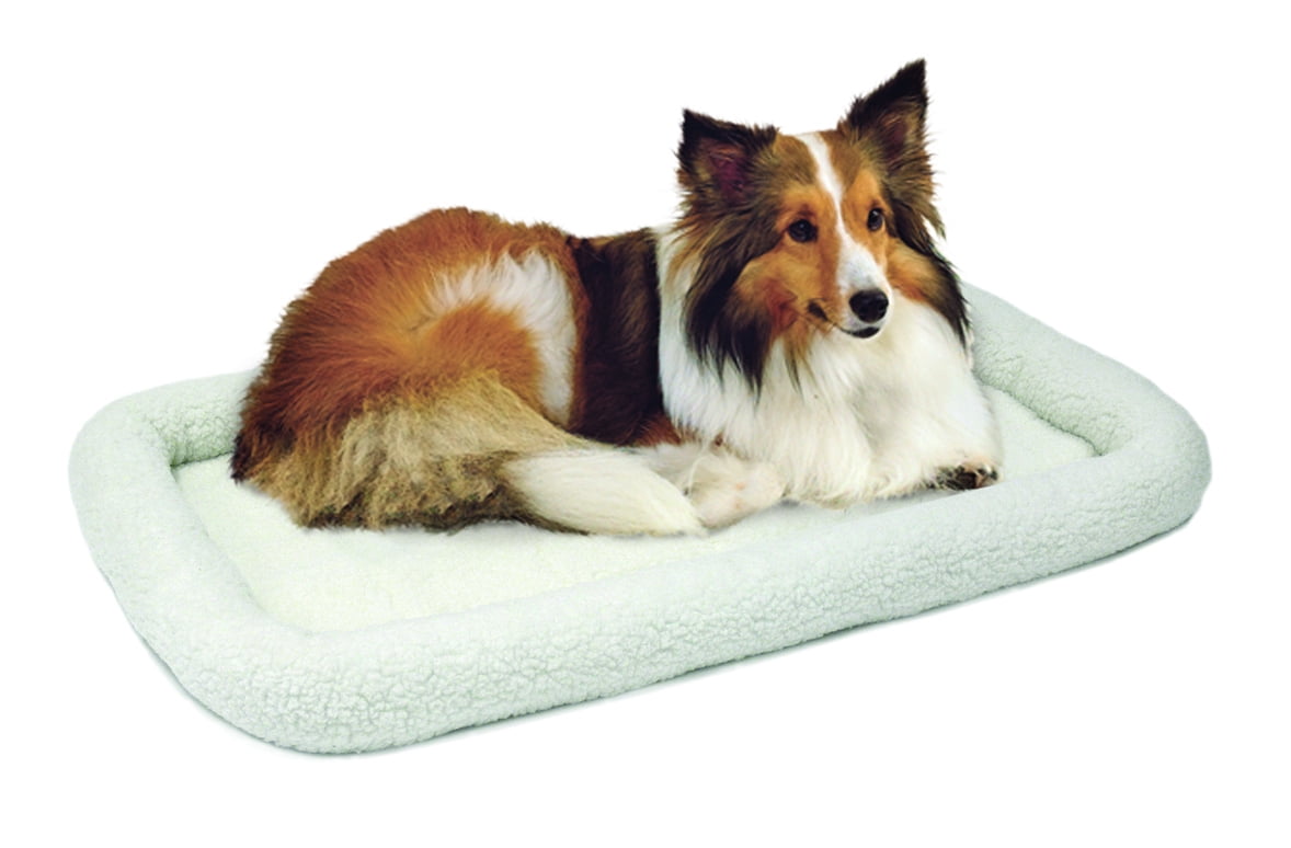 MidWest Deluxe QuietTime Bolster Pet Bed & Crate Mat, Fleece, 36"