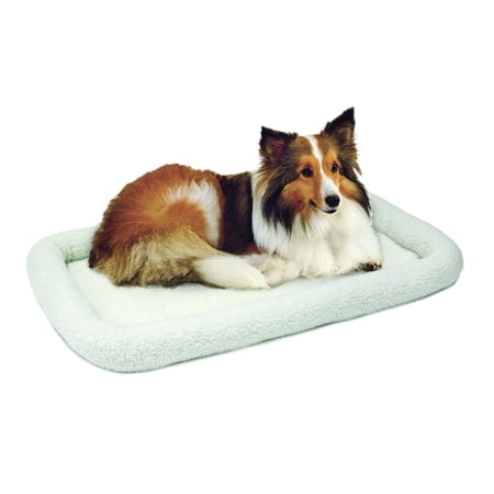 MidWest Homes For Pets Deluxe QuietTime Bolster Pet Bed & Crate Mat, Fleece, 36"