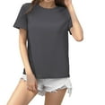 thumbnail image 3 of Tops for Women Short Sleeve Blouses Crew Neck Casual Loose Summer Workout Basic Tee Shirts, 3 of 4