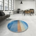 thumbnail image 3 of Ahgly Company Indoor Rectangle Patterned Denim Blue Abstract Area Rugs, 2' x 4', 3 of 6