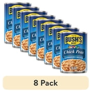 (8 pack) Bush's Canned Garbanzo Beans, Canned Chickpeas, 16 oz Can