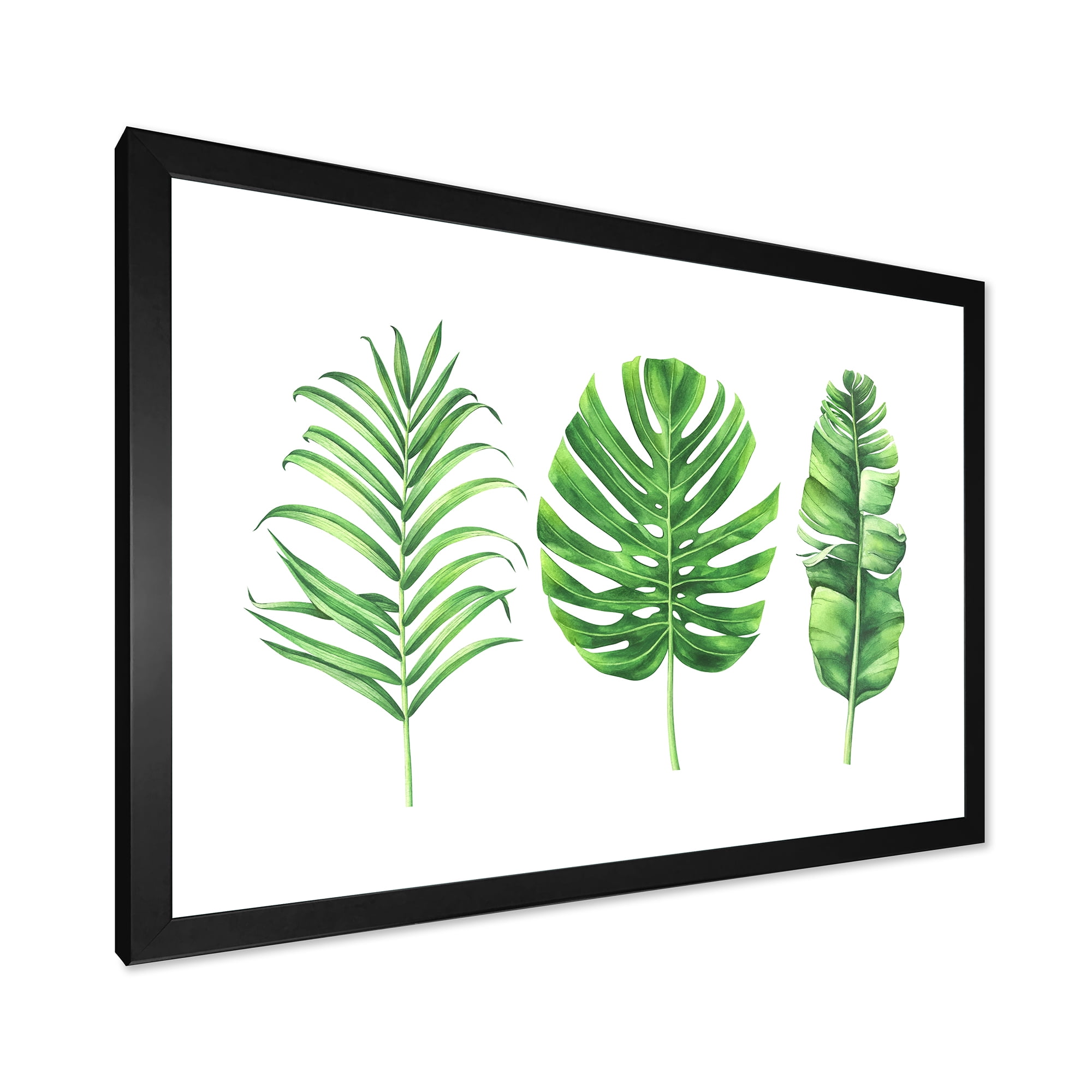 Designart 'Close Up Of Tropical Leaf Of Monstera IV' Farmhouse Framed Art Print