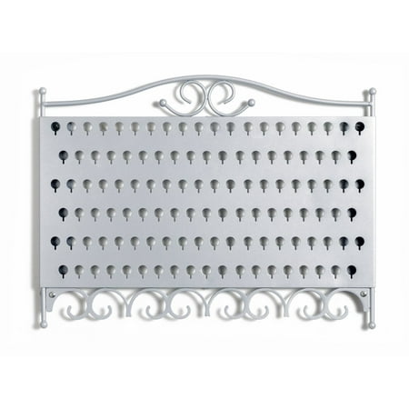 Mango Steam Wall Mounted Display Hanger Organizer for Jewelry & Earrings with Hooks - Silver