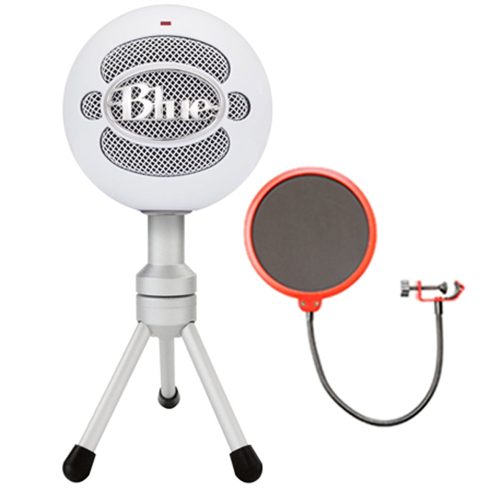 Jeg bærer tøj hensynsfuld Slået lastbil Blue Microphones Snowball iCE Versatile USB Microphone - White (SNOWBALL iCE)  with Universal Pop Filter Microphone Wind Screen with Mic Stand Clip -  Walmart.com