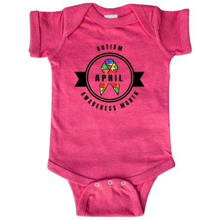 

Inktastic April Autism Awareness Month Badge with Puzzle Ribbon Gift Baby Boy or Baby Girl Bodysuit