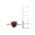 thumbnail image 4 of Gem & Harmony 4/5 Carat (Ctw) Garnet and Diamond Heart Ring in 10K Yellow Gold for Women, 4 of 6