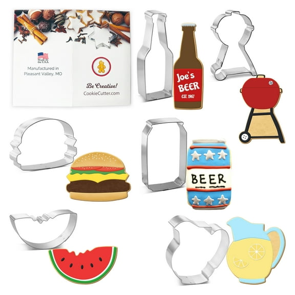 Foose Summer Picnic BBQ Grill Cookie Cutter 6 Pc Set HS0466 - USA