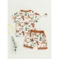 thumbnail image 6 of Elippeo Toddler Boys Western Shorts Sets 6 12 18 24 Months 3 Years Short Sleeve Cactus Cattle/Cactus Horse Print Tops and Drawstring Shorts Sets, 6 of 9