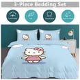 thumbnail image 3 of Cartoon Hello Kitty Comforter Cat Cloud 3-Piece Bed Sheets Warm Kawaii Bedding Set Cute Soft Bedclothes for Boys Girls Kids Twin, 3 of 10
