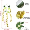thumbnail image 3 of Flores Artificiales de Glicina, Plantas Artificiales de Wisteria Colgantes, Colgantes para Decoración de Hogar, Habitación, Boda, Fiesta, Jardín, Columpios (Dorado), 3 of 4