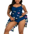 thumbnail image 3 of 2 Pcs Maillot de Bain Femme Grande Taille Bretelles Spaghetti Sans Manches Robe Courte + Culottes m-4TG, 3 of 6