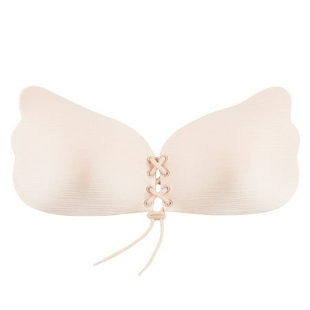 

EFINNY Women Push-Up Backless Strapless Self-Adhesive Gel Stick Invisible Bra
