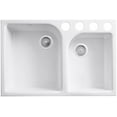 thumbnail image 2 of Kohler K-5931-4U-0 33" 2-Bowl Large&Medium Undermount Kitchen Sink White, 2 of 4