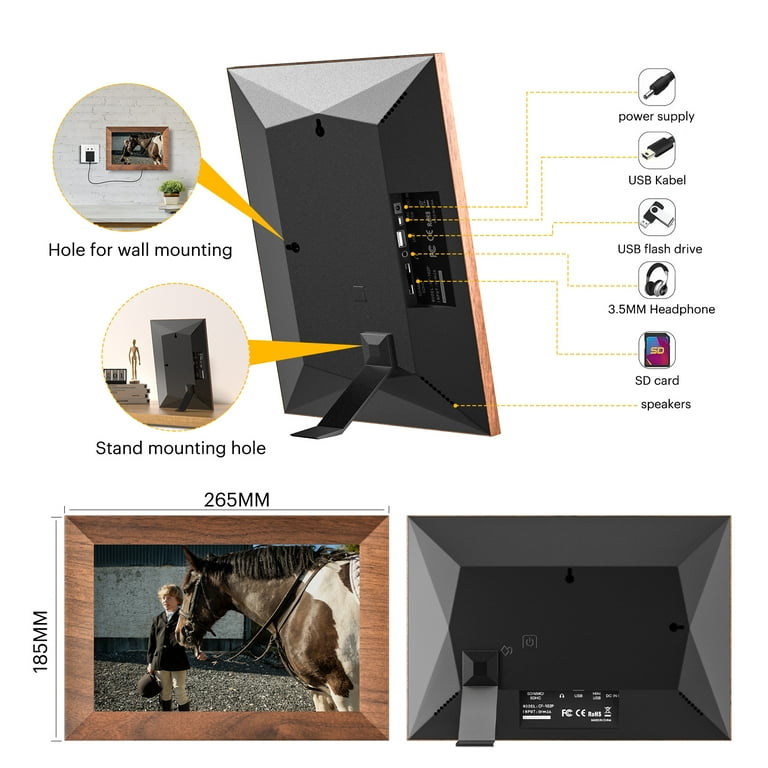 Kodak 10-inch WIFI Digital Picture Frame with 32GB Storage, IPS Touch Screen, Gift for Loved One – Wood Kodak 10-inch WIFI Digital Picture Frame with 32GB Storage, IPS Touch Screen, Gift for Loved One – Wood