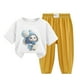 thumbnail image 1 of Odeerbi 2-12 Años Niño Niña Conjunto de Verano Camiseta de Manga Corta de Algodón Ice Silk Pantalón de Chándal Conjunto de Dos Piezas de Ropa Interior Estampada, 1 of 4