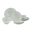 thumbnail image 1 of Mainstays Emelie Green 12-Piece Stoneware Dinnerware Set, 1 of 13