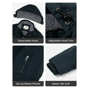 WenVen Men's Winter Coat Warm Puffer Parka Hooded Windproof Ski Outerwear Jacket Navy M