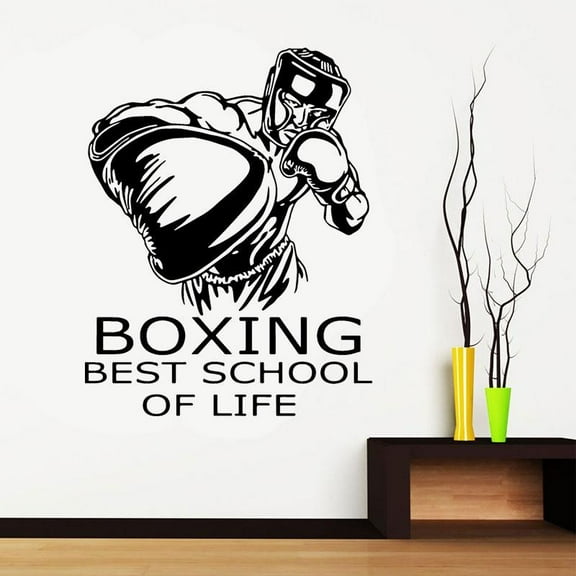 Boxing Motivational Quote Wall Decal Boxer Sports Vinyl Sticker Home Interior Decorations Inspirational Art Room Gym Decor 42x51cm