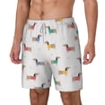 thumbnail image 2 of Uemuo Dachshund Dog Puppy Pattern Mens Swim Trunks Quick Dry Board Shorts with Mesh Lining, Stretch Beach Shorts Quick Dry No-Chafing Board Shorts-Large, 2 of 9
