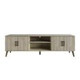 thumbnail image 3 of Home Design Juneau 71" TV Stand with Ample Storage, Open Shelves, and Round Cable Hole, Modern Vintage Design for Living Room, Antique Gray, 3 of 9