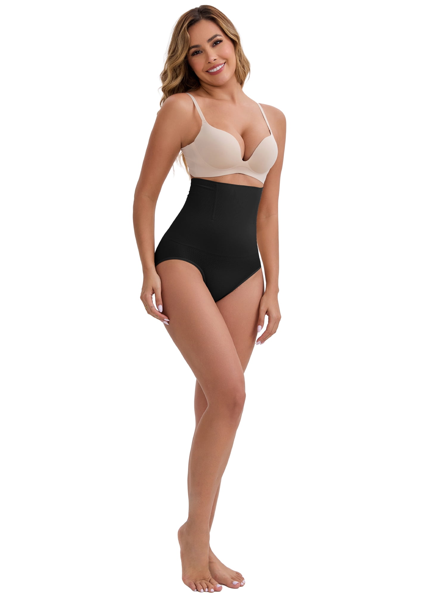 DARING DIVA Women's High-Waisted Butt Lifting Briefs Postpartum Tummy Control M Black