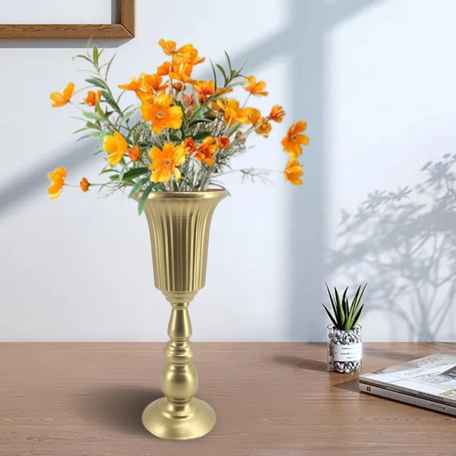 Jarrón de Flores Soledad Metal Decorativo Oro