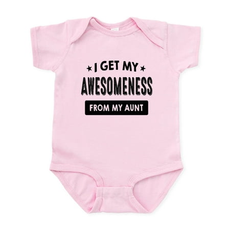

CafePress - I Get My Awesomeness From My Aunt Body Suit - Baby Light Bodysuit Size Newborn - 24 Months