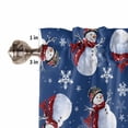 thumbnail image 5 of Christmas Kitchen Curtains and Valances Set, Winter Snowman Xmas Snowflakes Blue Background Rod Pocket Window Valance Window Curtain Panels for Living Room Bedroom Laundry, 27.5x36in, 3 Pieces, 5 of 7
