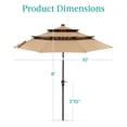 thumbnail image 7 of Best Choice Products 10ft 3-Tier Solar Patio Umbrella w/ 24 LED Lights, Tilt Adjustment, Easy Crank - Tan, 7 of 7