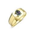 thumbnail image 4 of RYLOS Men's Rings 14K Yellow Gold Ring Classic Solitaire 7X5MM Oval Shape Gemstone Designer Band Alexandrite June Birthstone Rings For Men Size 11, 4 of 5