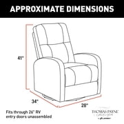 Thomas Payne RV Swivel Pushback Recliner, Millbrae - Effortless Push-Back Reclining - 360-degree Swivel, Glider Action -Easy-to-Clean PolyHyde Vinyl Fabric - High-Density Foam Interior - 2020129869