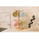 thumbnail image 3 of Estante para tazas de madera de bambú, organizador de tazas de té y café con árbol, soporte para colgar con 6 ganchos, soporte para tazas de bambú extraíble brillar Hogar, 3 of 6