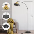 thumbnail image 6 of NATYSWAN 71" Arc Floor Lamps for Living Room, Modern Standing Lamp with Adjustable Hanging Metal Hollow Shade, Tall Pole Lamp with Foot Switch, Over Couch Arched Reading Light for Bedroom, Office, 6 of 7