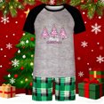 thumbnail image 6 of Eygvbb Christmas Pajamas Men Matching Family Pajama Set Raglan Short Sleeve Top with Three Christmas Tree Print Plaid Shorts Two Piece Sleep Outfit Comfort Loungewear, 6 of 6