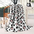 thumbnail image 2 of Pink and Black Of Leopard Print Blanket,Comfortable Soft Lamb Wool Throw Blanket,All Season,Warm Lightweight Blankets for Sofa Bed Couch Living Room Chair,60"x80", 2 of 4
