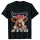 thumbnail image 3 of Camisetas con estampado de vaca de las tierras altas para mujer, camisetas femeninas con diseño de actitud, camiseta de manga corta con cuello redondo, ropa divertida de dibujos animados para mujer, 3 of 4