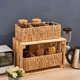 thumbnail image 5 of 3 Section Natural Water Storage Baskets, Woven Wicker Bin for Organising Nursery, Kids, Toilet Tank Top, Countertop - Set of 2, 5 of 5