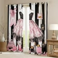 thumbnail image 2 of Manfei Fashion Pink Dress Black Out Curtains, Valentines Day Curtains Pack of 2 (42x63 Each), Teen Kid Child Female Girl Bedroom Curtains, Curtains and Drapes Room Decor, 2 of 6