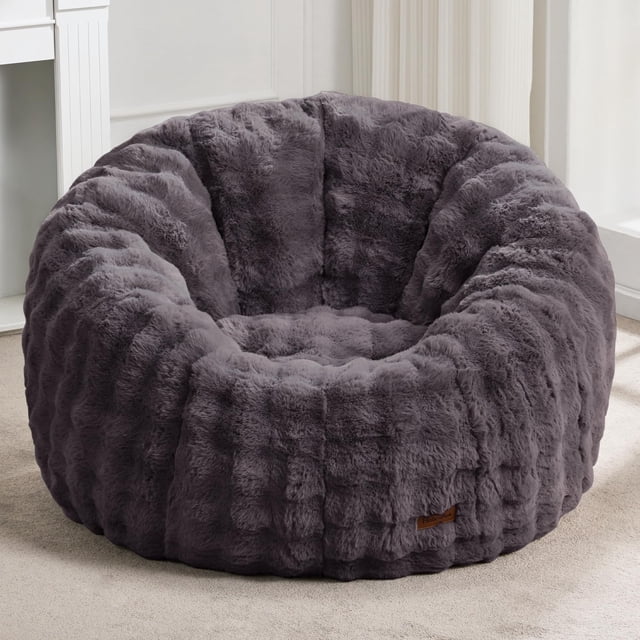 Puf Hobestluk de gran tamaño con forma de rosquilla, color gris burbuja