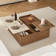thumbnail image 3 of 39" Lift-Top Solid Wood Coffee Table w/ Storage & Travertine Veneer, 3 of 12