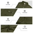 thumbnail image 5 of JULMCOMO Polo Shirts for Men Button Collared Casual Workwear Style Long Sleeve Shirts Regular Fit Work Tops with Chest Pockets Army Green XL, 5 of 7