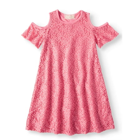 - Cold Shoulder Lace Swing Dress (Big Girls)