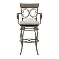 thumbnail image 3 of Linon Bryson Big And Tall Metal Arm Swivel Barstool Round Padded Seat in Pewter, 3 of 18