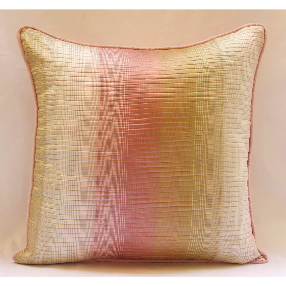 Pillow Case Zipper, Pink Shams, Textured Ombre Pillow Shams, 24x24 inch (60x60 cm) Pillow Sham, Square Jacquard Pillow Sham, Pillow Shams, Modern Style - Fairytale