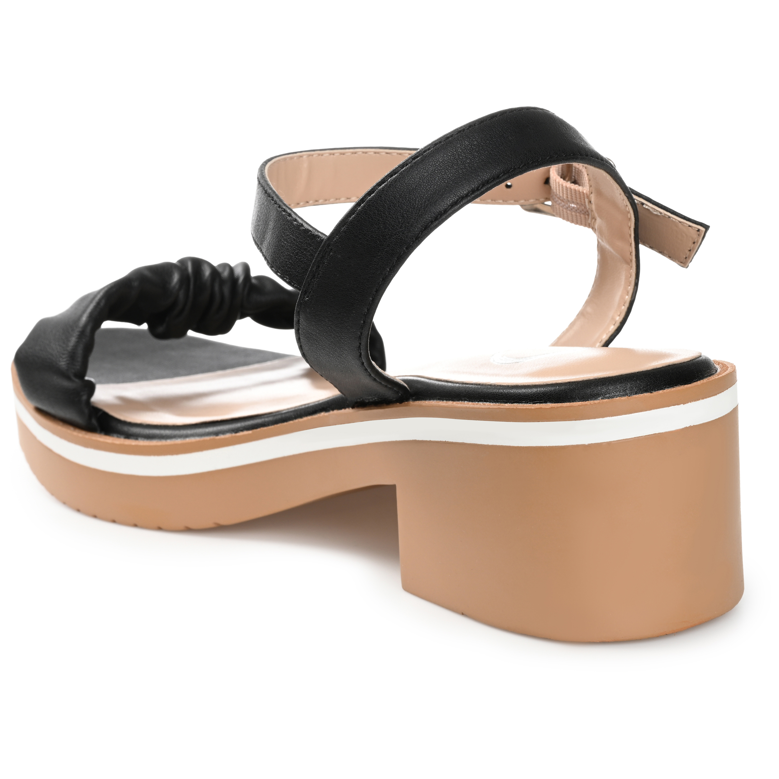 Journee Womens Dexxla Buckle Ankle Strap Low Platform Sandals