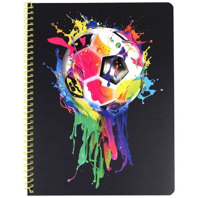 Top Flight Cool Drip Soccer Wide Ruled Spiral Notebook Multi-Color