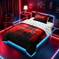 thumbnail image 2 of meiyoeat Neon Green Smoke Gaming Twin Comforter Sets for Boys Teens, Video Game Gamer Bedding Set, Black Red, Gamepad Reversible 2-Piece, 1 Comforter and 1 Pillowcase, 2 of 6