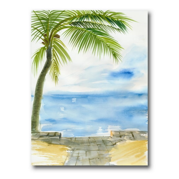 Designart ' Palm Beach Resort At Sunrise II ' Nautical & Coastal Canvas Wall Art Print
